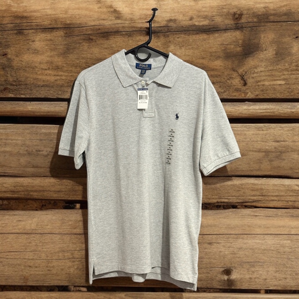 Polo Ralph Lauren Big Boys Cotton Mesh Polo Shirt- Grey